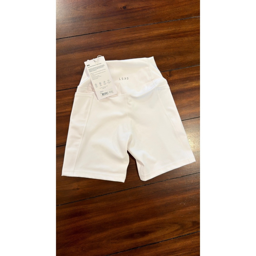 LSKD Fusion Ultra High-Rise 6" Short Pockets White Women's Size Small NWT NEW - Picture 4 of 16